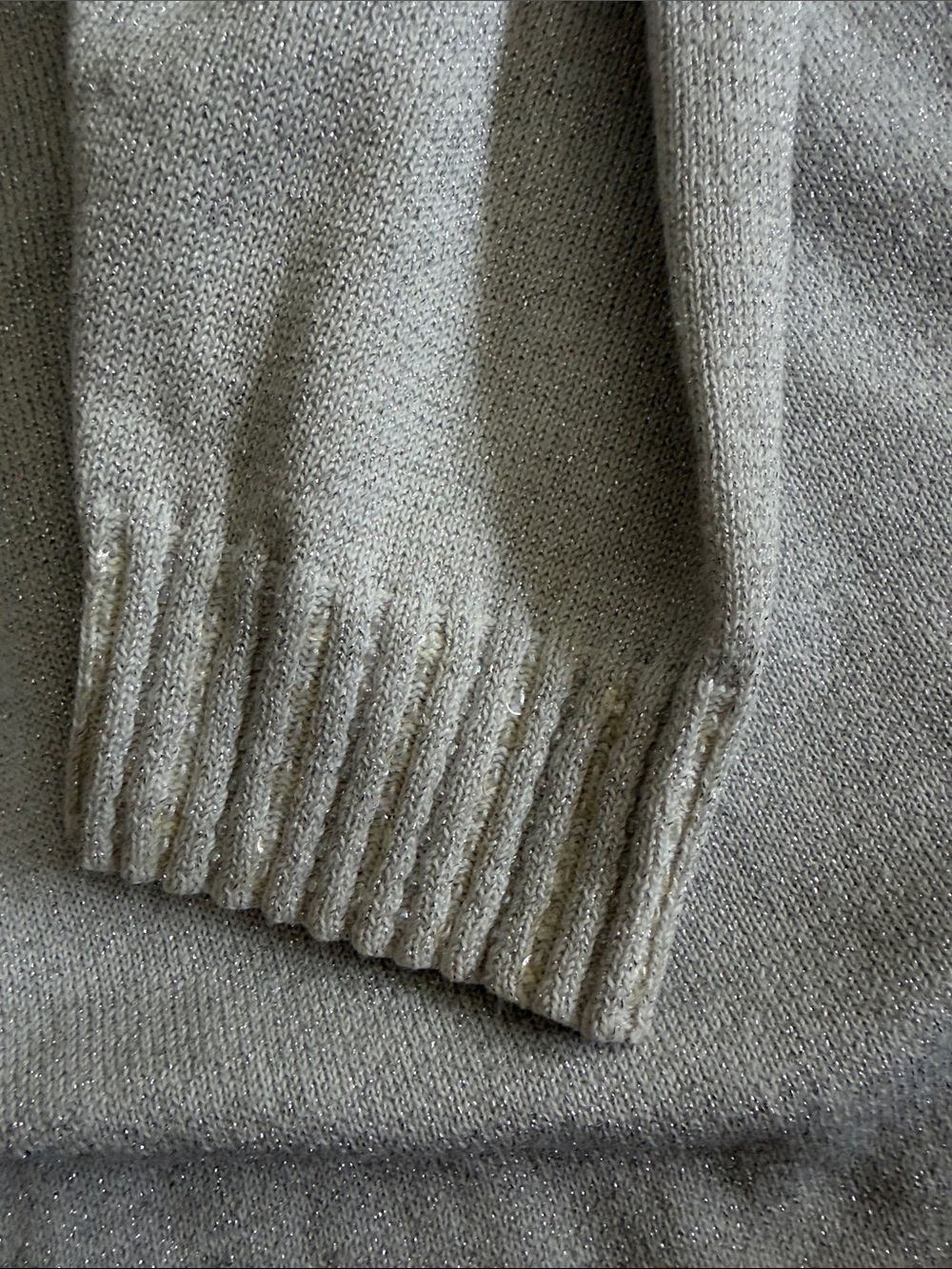 Quacker Factory Silver Ribbed Mock Neck Sweater - Picture 5 of 7